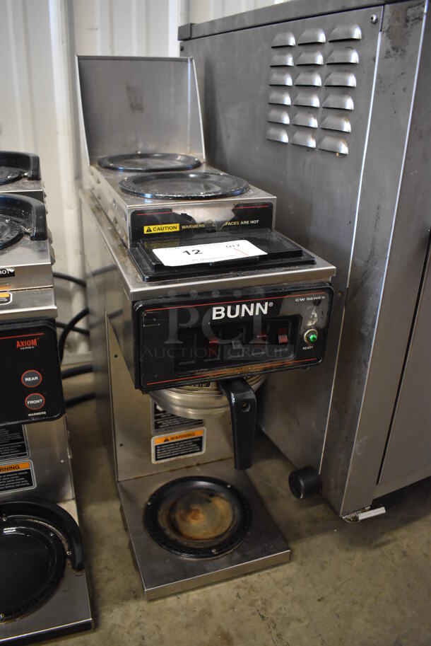 Bunn Stainless Steel Commercial Countertop 3 Burner Coffee Machine w/ Metal Brew Basket. 120/208-240 Volts, 1 Phase. 8x19x25 - Image 3 of 5