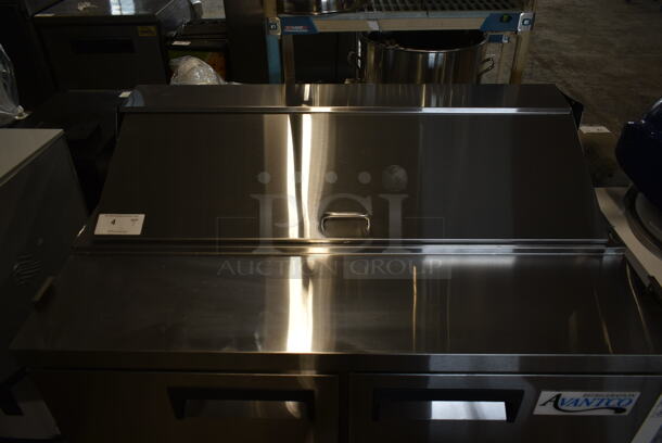 BRAND NEW SCRATCH AND DENT! 2023 Avantco 178APT48HC Stainless Steel Commercial Sandwich Salad Prep Table Bain Marie Mega Top. 115 Volts, 1 Phase. Tested and Working! - Image 5 of 10