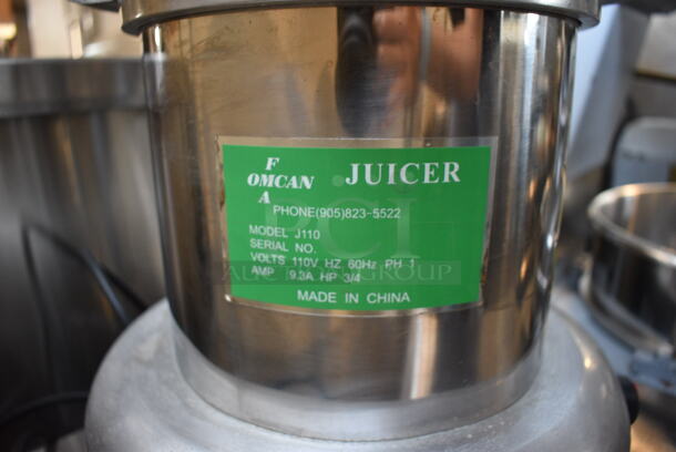Omcan J110 Stainless Steel Commercial Countertop Electric Powered Juicer. 110 Volts, 1 Phase. 15x17x19. Tested and Working! - Image 5 of 6