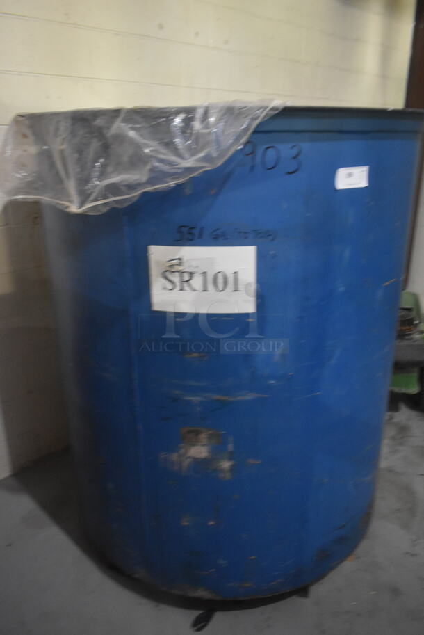 Blue Metal Bin w/ Spigot. BUYER MUST REMOVE. - Image 2 of 5