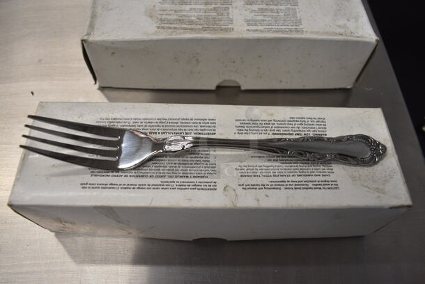 72 BRAND NEW IN BOX! Patrician Stainless Steel Forks. 7.5
