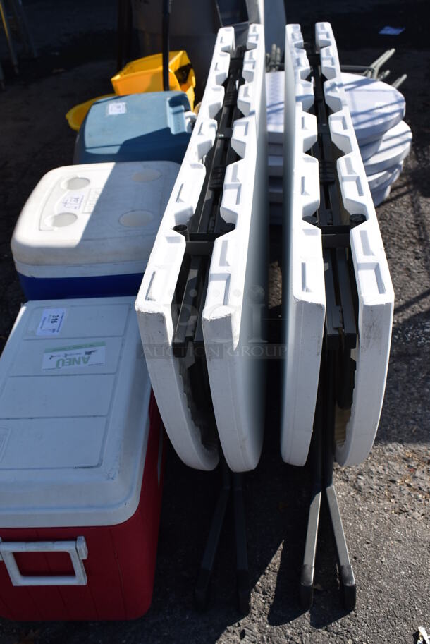 2 White Round Folding Tables. 60x60x31. 2 Times Your Bid! - Image 4 of 5