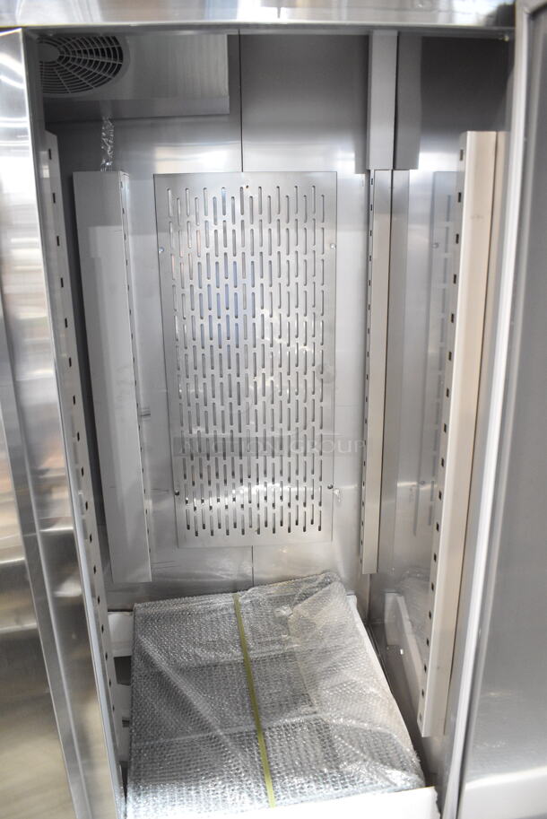 BRAND NEW SCRATCH AND DENT! 2024 Avantco 178SS3RHC Stainless Steel Commercial 3 Door Reach In Cooler w/ Poly Coated Racks. 115 Volts, 1 Phase. Tested and Working! - Image 7 of 9