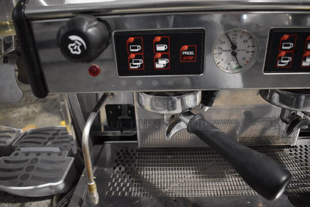 Wega Stainless Steel Commercial Countertop 2 Group Espresso Machine w/ 2 Portafilters and 2 Steam Wands. 208 Volts. 21x23x20 - Image 5 of 9