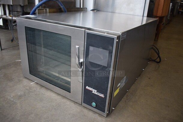 2013 Belshaw Adamatic Mono Model FG189T-UZ82 Stainless Steel Commercial Electric Powered Convection Oven w/ View Through Door. 208/220 Volts, 3 Phase. 33x46x21.  - Image 4 of 6