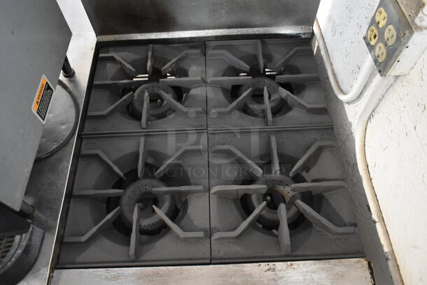 American Range AR-4 Stainless Steel Commercial Natural Gas Powered 4 Burner Range w/ Oven and Back Splash on Commercial Casters. - Image 2 of 6