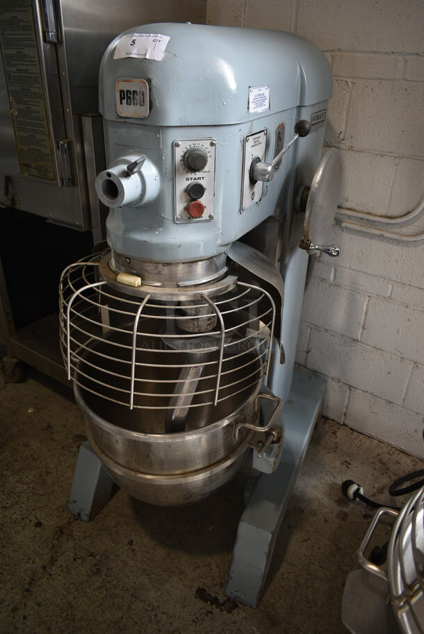 Hobart P660 Metal Commercial Floor Style 60 Quart Planetary Dough Mixer w/ Stainless Steel Mixing Bowl, Bowl Guard and Dough Hook Attachment. 208 Volts, 1 Phase. - Image 1 of 9