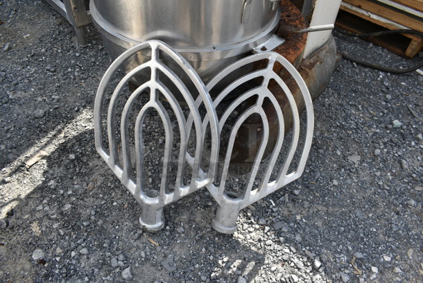 Hobart M-802 Metal Commercial Floor Style 80 Quart Planetary Dough Mixer w/ Stainless Steel Mixing Bowl, Dough Hook and 2 Paddle Attachments. 208 Volts, 3 Phase.  - Image 2 of 8