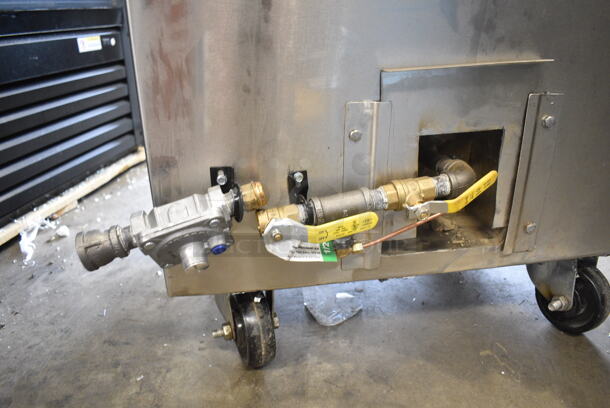 BRAND NEW SCRATCH AND DENT! Stainless Steel Commercial Natural Gas Powered Floor Style Tandoor Tandoori Oven on Commercial Casters.  - Image 9 of 10