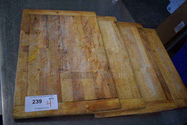 4 Wooden Cutting Boards. 14x20.5x1. 4 Times Your Bid!