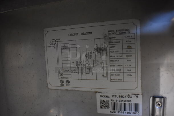 Avantco 178UBB2472G Stainless Steel Commercial 3 Door Back Bar Cooler Merchandiser. 115 Volts, 1 Phase. 73x24.5x36.5. Tested and Powers On But Does Not Get Cold - Image 4 of 6