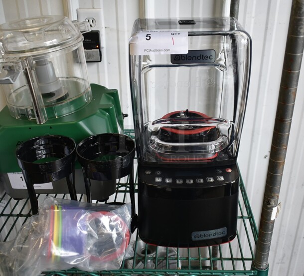 BRAND NEW SCRATCH AND DENT! 2023 Blendtec CQB2 Stealth 895 Metal Commercial Countertop Nitro Blender w/ Poly Dome Hinge Cover Sound Enclosure and Jarless Blending. 120 Volts, 1 Phase. Tested and Working!
