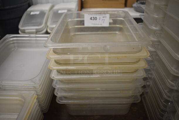 ALL ONE MONEY! Lot of 7 Poly Clear 1/2 Size Drop In Bins. 1/2x4 - Image 3 of 3