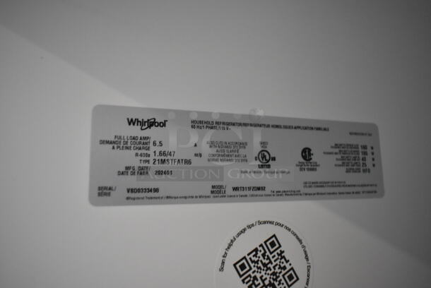 BRAND NEW SCRATCH AND DENT! 2024 Whirlpool WRT311FZDM02 Stainless Steel Cooler Freezer Combo. 115 Volts, 1 Phase. Tested and Working! - Image 7 of 8