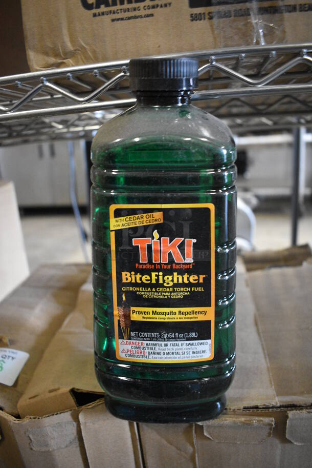 ALL ONE MONEY! Lot of 22 BRAND NEW IN BOX! Bottles of Tiki BiteFighter Citronella and Cedar Torch Fuel. 4x4x11