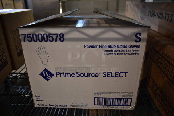 Box of 10 BRAND NEW! Boxes of Prime Source Powder Free Blue Nitrile Gloves Small. - Image 5 of 6