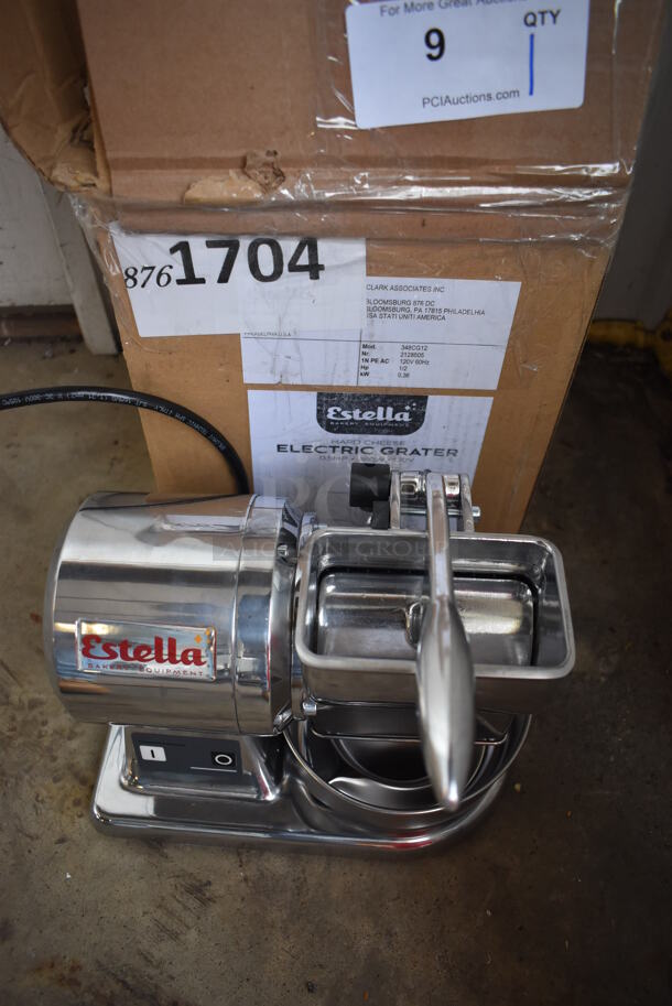 BRAND NEW IN BOX! Estella 348CG12 Electric Powered Stainless Steel Countertop Hard Cheese Grater. 120 Volts, 1 Phase. Tested and Working! - Image 7 of 7