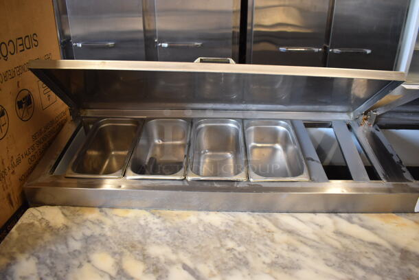 2011 Leader PT84 S/C Stainless Steel Commercial Pizza Prep Table w/ Oversized Marble Cutting Board on Commercial Casters. 115 Volts, 1 Phase. Tested and Working! - Image 5 of 10