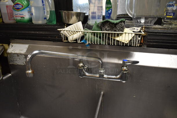 Eagle Stainless Steel Commercial 2 Bay Sink w/ Faucet and Handles. BUYER MUST REMOVE. (kitchen) - Image 4 of 7
