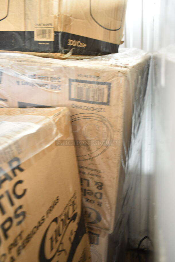 PALLET LOT of 25 BRAND NEW Boxes Including 164TS1800 Lancaster Table & Seating 18" Cast Iron Table Base Spider, QSB116CL Shelf Bins, DMT-20 20 Oz Cups, 500CC12 Choice Clear PET Customizable Plastic Cold Cup - 12 oz. - 1000/Case, 130BKFSNH Visions Heavy Weight Black Wrapped Plastic Cutlery Pack with Napkin - 500/Case, 3 Box 129MCS24B Choice 24 oz. Black Rectangular Microwavable Heavy Weight Container with Lid 8" x 5 1/4" x 2" - 150/Case, 43209600 Ecru Beverage Napkins, 394365L Large Noble Gloves, 128HD8COMBO ChoiceHD 8 oz. Microwavable Translucent Plastic Deli Container and Lid Combo Pack - 240/Case. 25 Times Your Bid! - Image 11 of 11