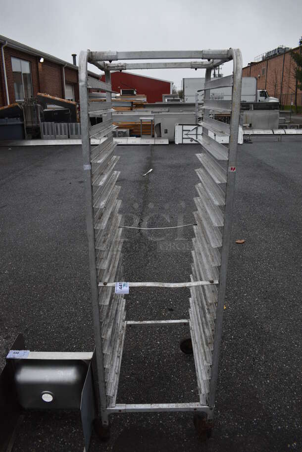 Metal Commercial Pan Transport Rack on Commercial Casters. 21x27x68