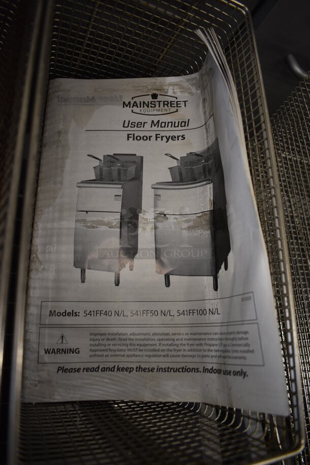 2021 Mainstreet Model FF400-P Stainless Steel Commercial Floor Style Propane Gas Powered 40 Pound Capacity Deep Fat Fryer w/ 2 Metal Fry Baskets. 120,000 BTU. 15.5x30x47 - Image 5 of 7