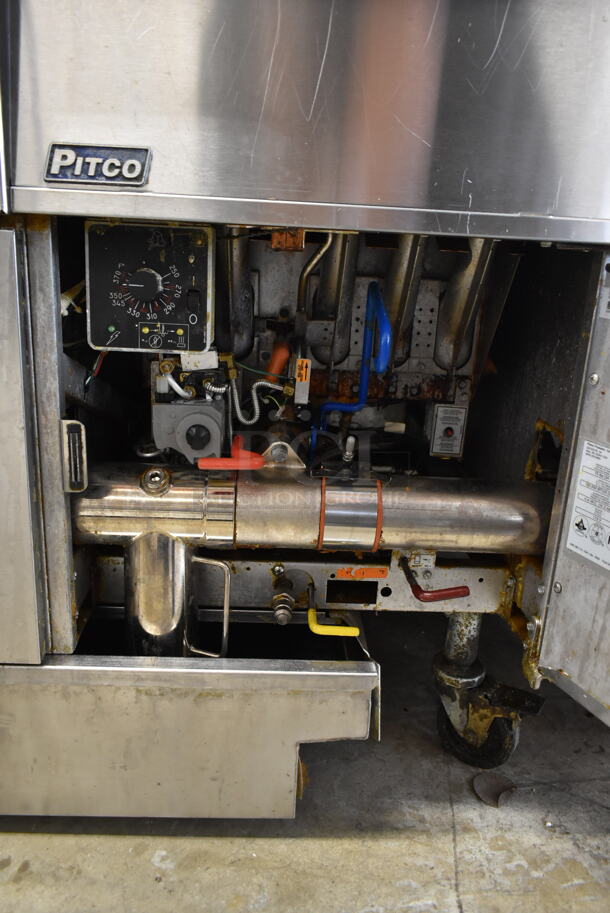 2016 Pitco Frialator SSH75 Solstice Supreme Stainless Steel Commercial Natural Gas Powered Deep Fat Fryer w/ Filtration System on Commercial Casters. 105,000 BTU. - Image 8 of 11