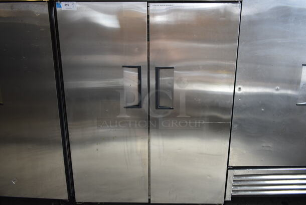 2012 True TG2R-2S ENERGY STAR Stainless Steel Commercial 2 Door Reach In Cooler w/ Poly Coated Racks on Commercial Casters. 115 Volts, 1 Phase. Tested and Working! - Image 8 of 9
