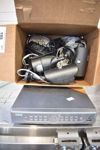 Qsee QT5682-4V3-1 Video System w/ 3 Cameras and Wiring