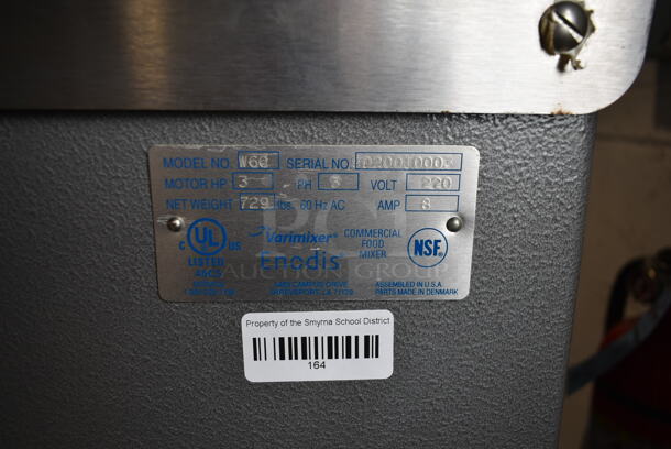 Varimixer W60 Metal Commercial Floor Style 60 Quart Planetary Dough Mixer w/ Stainless Steel Mixing Bowl and Bowl Guard. 220 Volts, 3 Phase. - Image 4 of 7