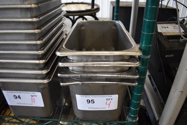 4 Stainless Steel 1/3 Size Drop In Bins. 1/3x6. 4 Times Your Bid!