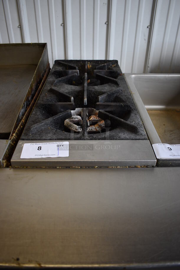 Garland Stainless Steel Commercial Countertop Natural Gas Powered 2 Burner Range. 12x27x10 - Image 1 of 5