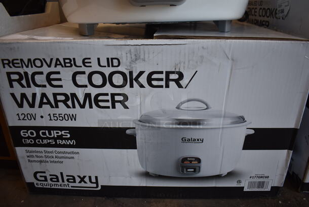LIKE NEW! Galaxy 177GRC60 60 Cup (30 Cup Raw) Sealed Electric Powered Metal Countertop Rice Cooker / Warmer. 120 Volts, 1 Phase. Used a Few Times at Trade Show as a Demonstration. 19x17x13 Tested and Working! - Image 4 of 6