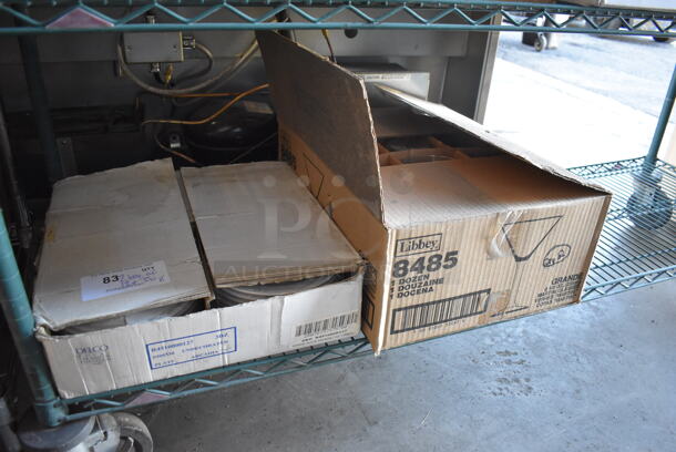 2 Boxes of BRAND NEW! Items; 12 Libbey Martini Glasses and  35 Arcadia White Ceramic Plates. Includes 7.5x7.5x0.5, 4.5x4.5x7. 2 Times Your Bid! - Image 3 of 10