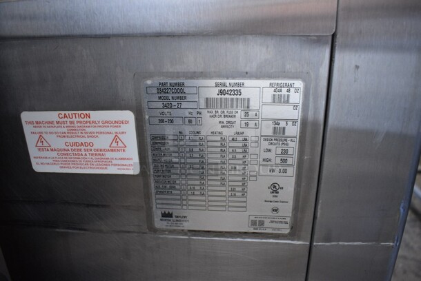 Taylor Model 342D-27 Stainless Steel Commercial Floor Style Air Cooled 2 Flavor Frozen Beverage Machine w/ Drink Mixer Attachment on Commercial Casters. 208-230 Volts, 1 Phase. 26x34x60. - Image 5 of 7