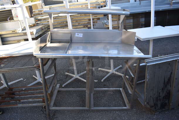 Stainless Steel Commercial Left Side Clean Side Dishwasher Table w/ Over Shelf. Goes GREAT w/ Lots 284 and 293! 48x30x54