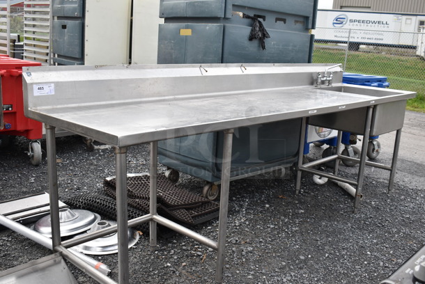 Stainless Steel Table w/ Sink Basin, Faucet, Handles and Back Splash. 120x30x43. Bay 24x24x13 - Image 3 of 8