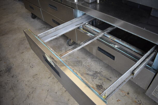 Delfield Stainless Steel Commercial 6 Drawer Chef Base on Commercial Casters. 123x36x38. Tested and Working! - Image 4 of 7