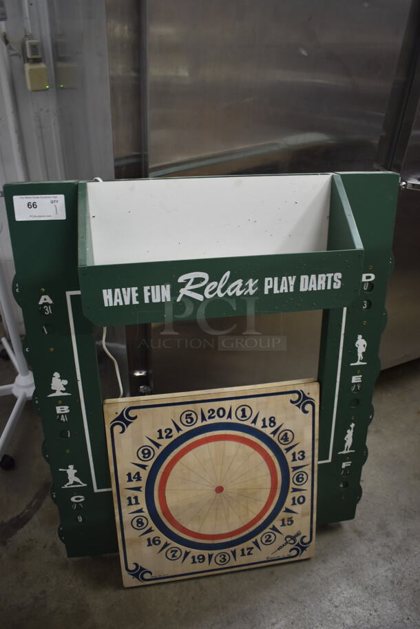 Dartboard Cabinet Set With Enclosed Light. - Image 1 of 4