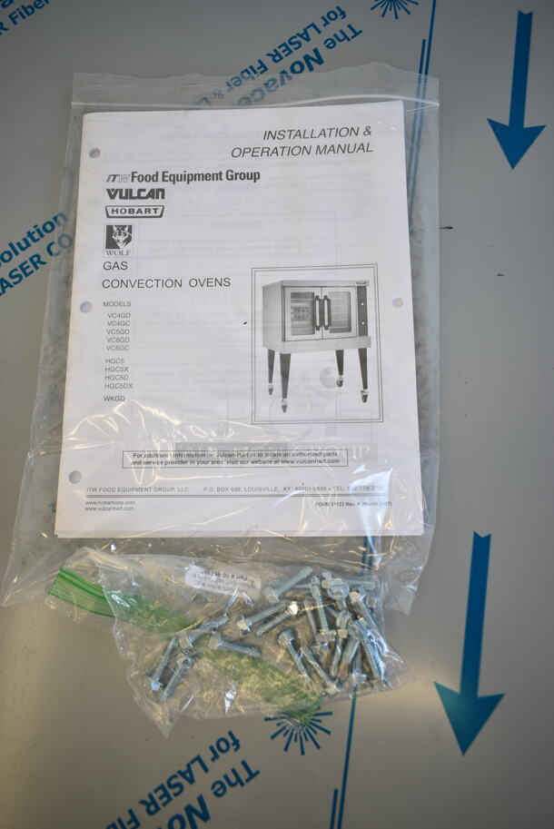 BRAND NEW SCRATCH AND DENT! Vulcan VC4GD-11D150K Stainless Steel Commercial Natural Gas Powered Full Size Convection Oven w/ View Through Doors, Metal Oven Racks and Thermostatic Controls. Does Not Come w/ Legs. - Image 4 of 7