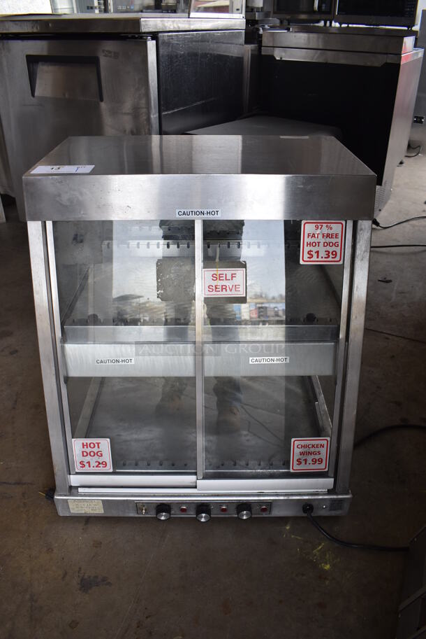 Merco SM-2T-24 Stainless Steel Commercial Countertop 2 Tier Warming Display Case Merchandiser. 120 Volts, 1 Phase. 23.5x26x26.5. Tested and Working! - Image 4 of 6