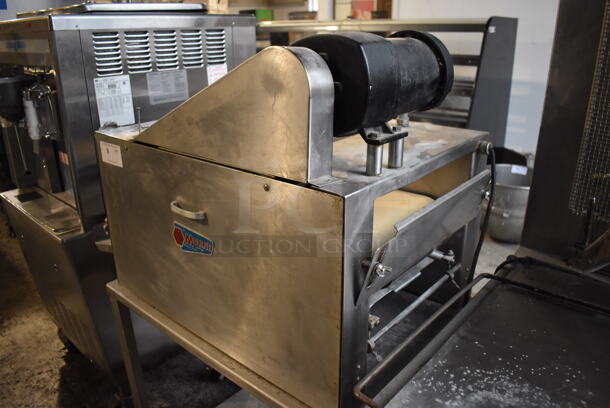Moline Metal Commercial Floor Style Dough Sheeter w/ Under Shelf on Commercial Casters. 115 Volts, 1 Phase. 40x23.5x54.5. Tested and Working! - Image 6 of 7