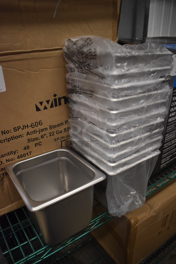 48 BRAND NEW IN BOX! Winco SPJH-606 Stainless Steel 1/6 Size Drop In Bins. 1/6x6. 48 Times Your Bid! - Image 2 of 4