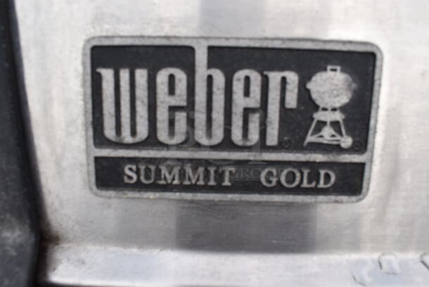 Weber Summit Gold Metal Outdoor Propane Gas Powered Grill w/ Right Side Single Burner Range. 68x26x46 - Image 3 of 9