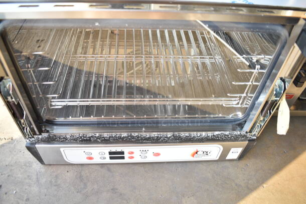 BRAND NEW SCRATCH AND DENT! Cooking Performance Group CPG 351COHD3A Stainless Steel Countertop Half Size Electric Powered Convection Oven. See Pictures for Broken Glass on Door. 110 Volts, 1 Phase. Tested and Working! - Image 4 of 7