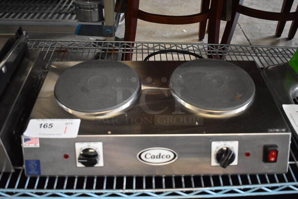 Cadco Model CDR-2C Stainless Steel Commercial Countertop 2 Burner Hot Plate Range. 120 Volts, 1 Phase. 21x13x5. Tested and Working!