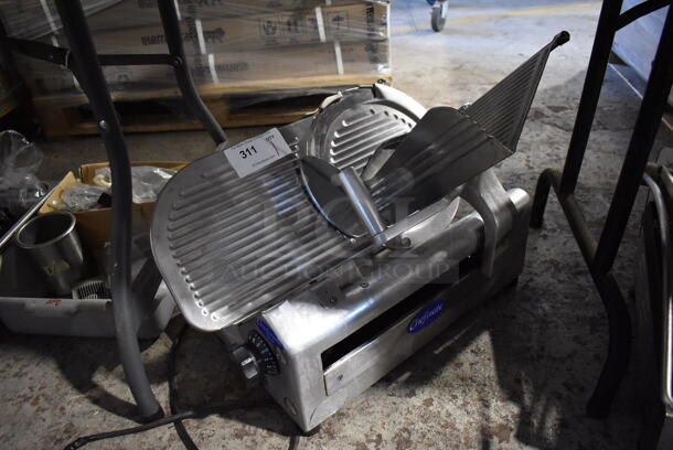 Chefmate Stainless Steel Commercial Countertop Automatic Meat Slicer. 115 Volts, 1 Phase. 20x24x19. Tested and Working! - Image 2 of 5