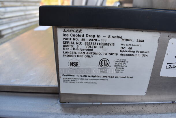 2012 Lancer 2308 Stainless Steel Commercial 8 Flavor Carbonated Beverage Machine on Ice Bin. 25x25x55 - Image 6 of 6