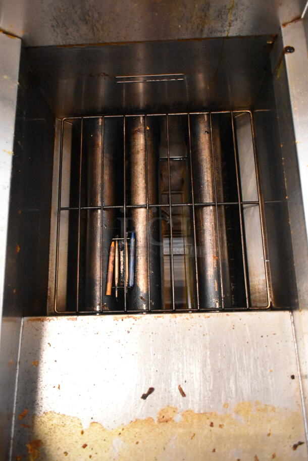 2020 Dean SR142GN Stainless Steel Commercial Floor Style Natural Gas Powered Deep Fat Fryer w/ 2 Metal Fry Baskets on Commercial Casters. 105,000 BTU.  - Image 3 of 5