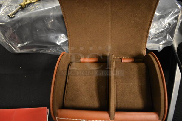 ALL ONE MONEY! Breitling Brown Leather Watch Storage Case and Cartier VXRR0413 Blue Ballpoint Pen Refill - Image 3 of 5